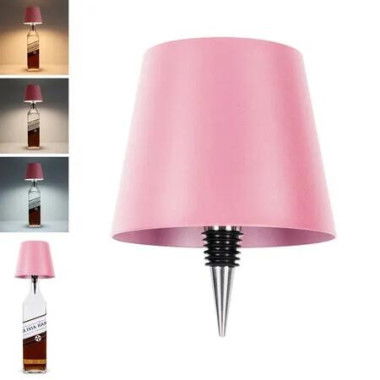 Wireless Bottle Lamp,New 3 Color Rechargeable Wine Bottle Lights for Bars Restaurants (Pink,1PC)