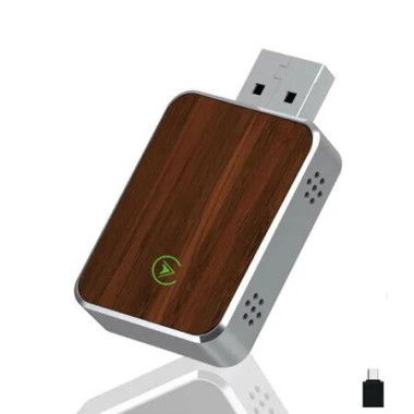 Wireless CarPlay Adapter Plug Play for iPhone Convert Wired to Wireless Apple CarPlay Dongle iOS 12+,USB-C Adapters Included (Silver)