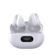 Detailed information about the product Wireless Clip On Earbuds with Digital Display Charging Case, Bluetooth 5.3 Sport Earphones Built-in Mic IPX7 Waterproof for Runningï¼ˆWhiteï¼‰