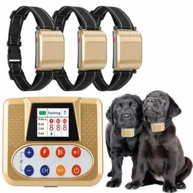 Wireless Dog Fence Electric Pet Training Collar for 3 Dogs,Adjustable Control Range 2000 Feet,Waterproof,Vibration Shock,Suitable for Large and Medium Dogs