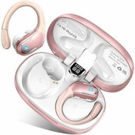 Detailed information about the product Wireless Earbud Bluetooth 5.4 Headphones Earbuds Deep Bass Noise Cancelling Mic,Over Ear Bud with Sport Earhooks Waterproof for Workout Running,Rose Gold