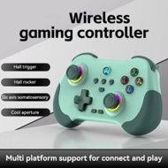 Detailed information about the product Wireless Game Controller for PC/iOS/Android/Switch, Remote Gamepad with Joystick Adjustable Turbo Vibration Supports Multi-Platform&App-Green