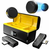 Detailed information about the product Wireless Lavalier Microphone for iPhone Android with Lightning USB C(2 TX+2 RX+Charging Case) Clip on Lapel Mic for Video Recording Vlog,Black