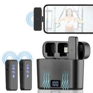 Detailed information about the product Wireless Lavalier Microphone for iPhone,3 Level Noise Reduction Plug and Play,Audio Video Recording,Auto-Sync,Mini Lapel Mic,Charging Box
