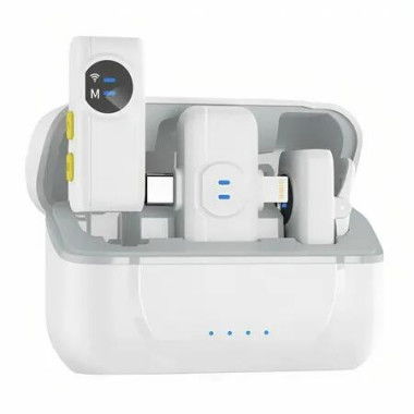 Wireless Lavalier Microphone with Charging Case,AI Noise Reduction for iOS Andriod, Studio Quality Audio for Video Recording,Vlog Interview,