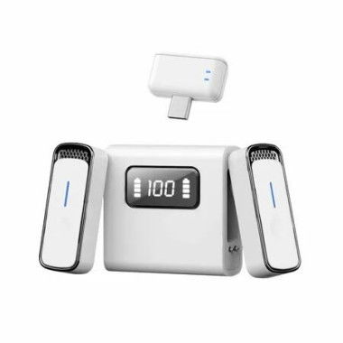 Wireless Lavalier Microphone,Plug Play DSP Noise Cancellation 24H Playtime Hi-Fi Audio Mini Lapel Microphone for Streaming Video Recording(Type-c,Black)