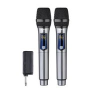 Detailed information about the product Wireless Microphones, UHF Metal Dual Handheld Cordless Microphone, Rechargeable Receiver