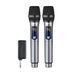 Wireless Microphones, UHF Metal Dual Handheld Cordless Microphone, Rechargeable Receiver. Available at Crazy Sales for $49.95