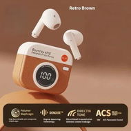 Detailed information about the product Wireless Noise Cancelling Bluetooth Retro Camera Case Earpods 8 Core 5.4 Chip 1888H Standby HD Sound ACS360 Sound Gaming Music Christmas Gift Col.Brown