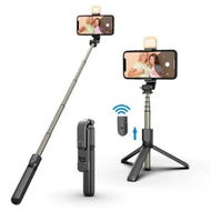 Detailed information about the product Wireless Remote Selfie Stick Tripod with Fill Light: Aluminum Alloy Stand with Phone Holder, and Selfie Light for Live Streaming, Makeup, and YouTube Videos (iOS/Android Compatible)