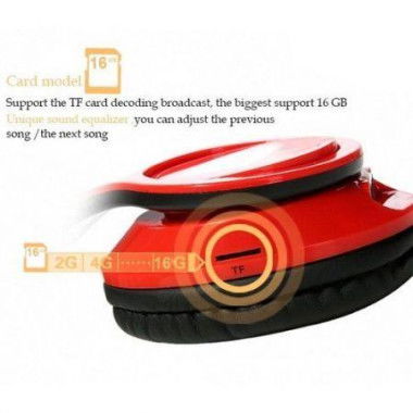 Wireless Stereo Bluetooth Headphone For Mobile Cell Phone Laptop PC Tablets - Red