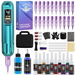 Wireless Tattoo Pen Kit with LED Screen Display and 9000 RPM Adjustable Stroke Professional Tattoo Machine Kit,Tiffany Blue. Available at Crazy Sales for $99.99