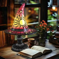 Detailed information about the product Witch Hat Lamp, Small Wizard Hats Shape Spooky Fun Light for Indoor Party Haunted Wiccan Halloween Decor, USB Plug Switch LED Light (Red)