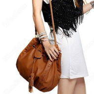 Detailed information about the product Women Bucket Tassels Handbag Messenger Flower Shoulder Bag Brown