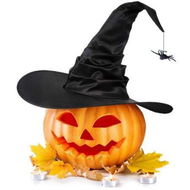 Detailed information about the product Women Halloween Witch Hat Black Pleated Wizard Hat Spider Hat With Spider Pendant For Halloween Cosplay Party Costume