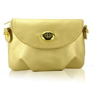 Detailed information about the product Women Leather Satchel Shoulder Handbag Gold