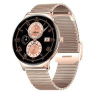 Detailed information about the product Women's Smart Watch for Android iOS with Bluetooth Phone Calls 7mm Round Dial Female Smartwatch 1.43 AMOLED Always-On Display Rose Gold Mesh 100+ Sport