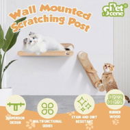 Detailed information about the product Wood Cat Bed Shelf Stair Wall Mounted Hammock Scratching Post Platform Perch Climbing Board Kitten Furniture Hanging Climber Play Gym