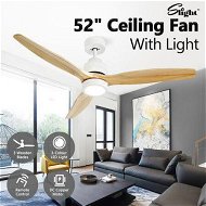 Detailed information about the product Wood Ceiling Fan Light Cooling With Remote Control LED Quiet Bedroom Living Room Modern 3 Blades 5 Speed Reverse Motor 3 Timers 52 Inch Nature Colour