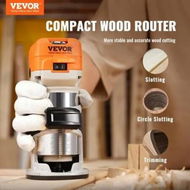 Detailed information about the product Wood Router 1.25HP 800W Compact Wood Trimmer Router Tool 30000RPM Max Speed 6 Variable Speeds with 1/4'' & 5/16'' Collets 12 PCs Milling Cutters Dust Hood