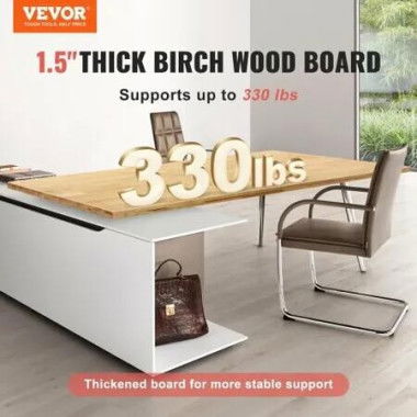 Wood Table Top 120 x 75 x 3.8 cm 150 kg Load Capacity Universal Solid One-Piece Maple Wood Desktop for Height Adjustable Electric Standing Desk Frame