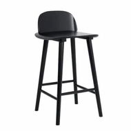 Detailed information about the product Wooden Bar Stool Dining Chair Ash Wood ELISE 65cm BLACK