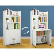 Detailed information about the product Wooden Bookshelf Integrated With Computer Desk By Opening The Below Cupboard Doors Room-saving.