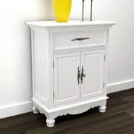 Detailed information about the product Wooden Cabinet With 2 Doors 1 Drawer White