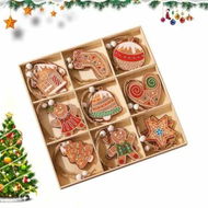 Detailed information about the product Wooden Christmas Tree Decoration Pendants 18pcs Ornaments for Parties, Christmas Decoration