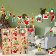 Detailed information about the product Wooden Grinch Christmas Tree Decoration Pendants 18pcs Ornaments for Parties, Christmas Decoration