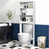 Detailed information about the product Wooden Landing Bathroom Shelf With 3 Layers & Two Doors.