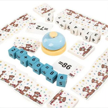 Wooden Number Arithmetic Building Blocks Game Educational Interactive Arithmetic Game for Early Learning and Cognitive Development