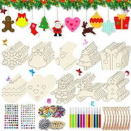 Detailed information about the product Wooden Pendants Christmas Decoration For Painting,Wooden Craft Set Christmas Tree Decoration,Wooden Christmas Pendant,For Christmas Decoration