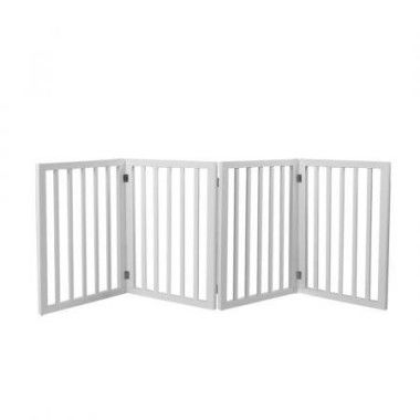 Wooden Pet Gate Dog Fence Retractable White 600x 3MM