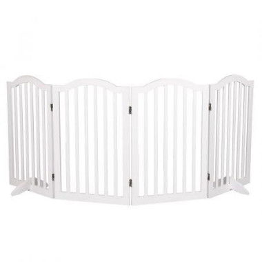 Wooden Pet Gate Dog Fence Safety White