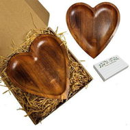 Detailed information about the product Wooden Prayer Bowl with 24 Blessing Cards, Hearte Shaped Bowl with Engraved Cross and Text, Enhance Home Decor or Prayer Room Ambiance, Coffee Colour