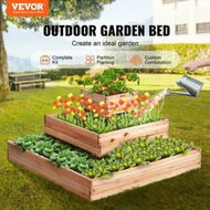 Detailed information about the product Wooden Raised Garden Bed Planter Box 44.5x44.5x20.1' Flower Vegetable Herb