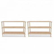 Detailed information about the product Wooden Shoe Rack 3-Tier 2 Pcs