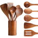 Wooden Spoons for Cooking, Cooking Utensils Set of 6 Natural Teak Wooden Cooking Spatulas with Utensils Holder, Kitchen Utensils for Nonstick Cookware. Available at Crazy Sales for $29.95