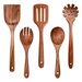 Wooden Spoons for Cooking Non-Stick Kitchen Pan Toolset 5 PCS Set, Wooden Cooking Utensils Spoons, Fried Spatula and Salad Fork Pasta Spoon. Available at Crazy Sales for $24.95