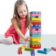 Detailed information about the product Wooden STacking Tower Building Blocks 54 Pieces Jenga Game Kids Family Board Game Tower Toy Educational Gift Christmas
