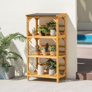 Detailed information about the product Wooden Storage Rack With Weatherproof Asphalt Roof For Garden