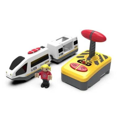 Wooden Train Set Accessories Battery Operated Locomotive Train,Remote Control Train Vehicles,Powerful Engine Train Cars (Battery Not Included)