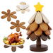 Wooden Tree Trivets for Hot Dishes, Christmas Tree Shape Trivet Set of 4 for Hot Pot Pans, Wood Coasters for Bowls Teapots Drinks Plates, Star Style. Available at Crazy Sales for $24.95