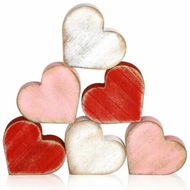 Detailed information about the product Wooden Valentine's Day Decorations Indoor,Wood Blocks Tiered Tray Decor Set of 6,Red Pink White Valentine Decoration