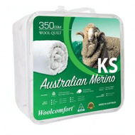 Detailed information about the product Woolcomfort Aus Made Merino Wool Quilt 350GSM 160x210cm King Single Size