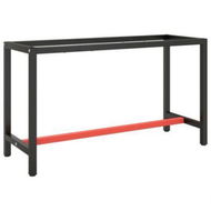 Detailed information about the product Work Bench Frame Matte Black And Matte Red 140x50x79 Cm Metal