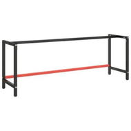 Detailed information about the product Work Bench Frame Matte Black and Matte Red 220x57x79 cm Metal