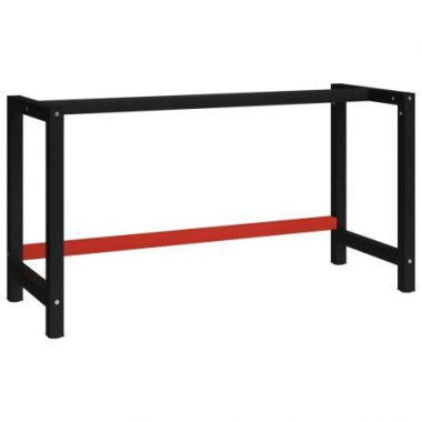 Work Bench Frame Metal 150x57x79 Cm Black And Red