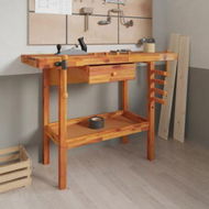 Detailed information about the product Workbench with Drawer and Vices 124x52x83 cm Solid Wood Acacia